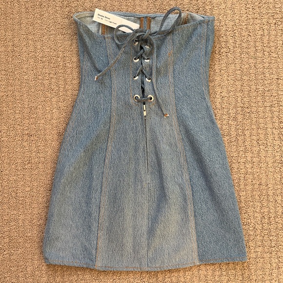 EB Denim Strapless Mini Dress -Light Wash - Picture 5 of 7